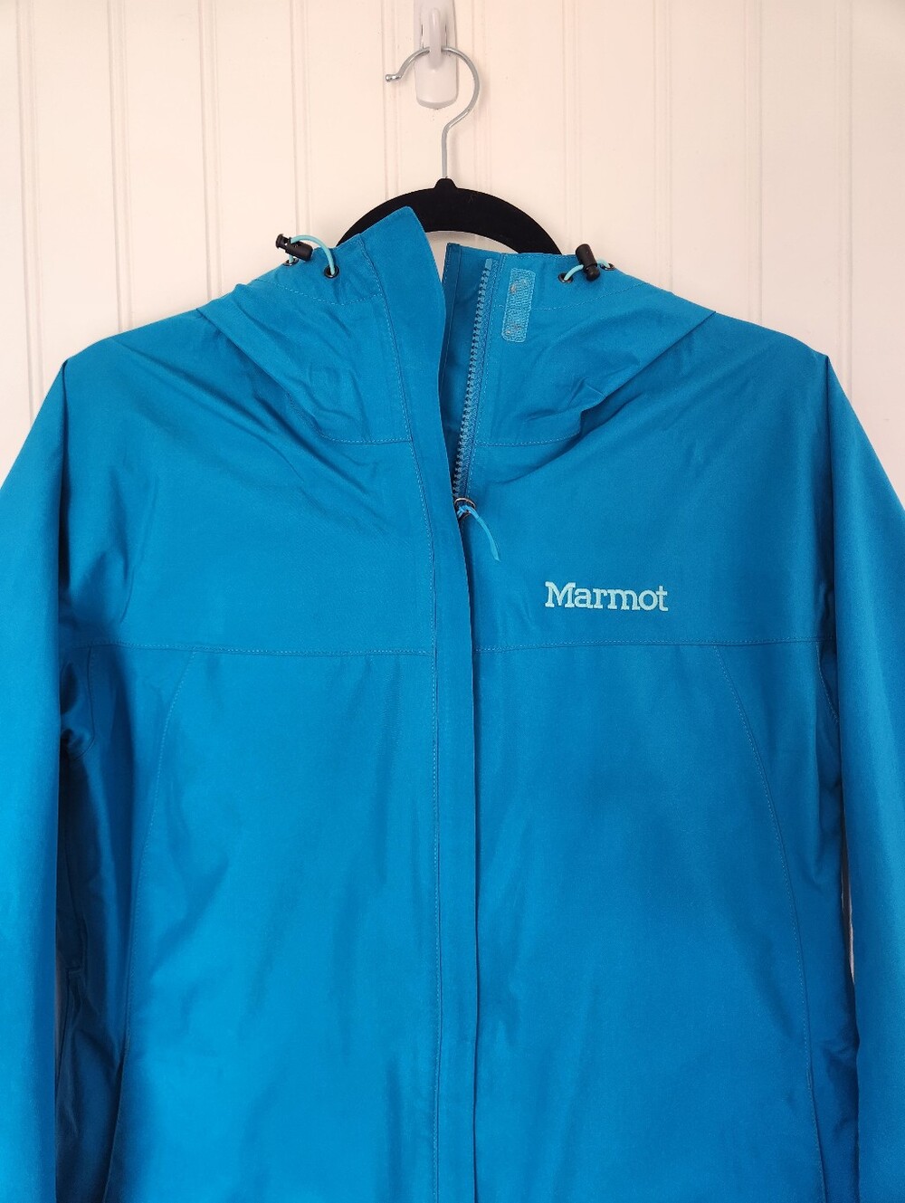 MARMOT Teal Minimalist Waterproof Breathable Outdoor Gorpvore Jacket Hood Small - Picture 2 of 9